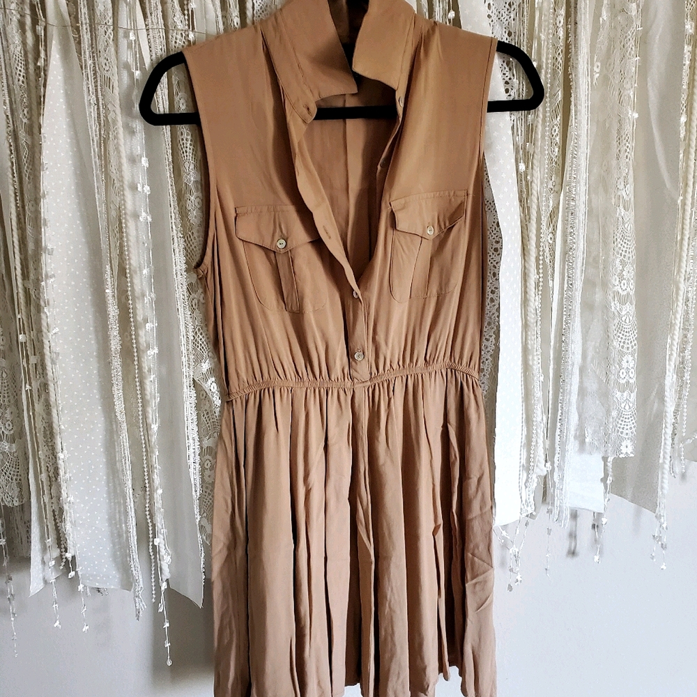 Sleeveless Shirt Dress ~ New